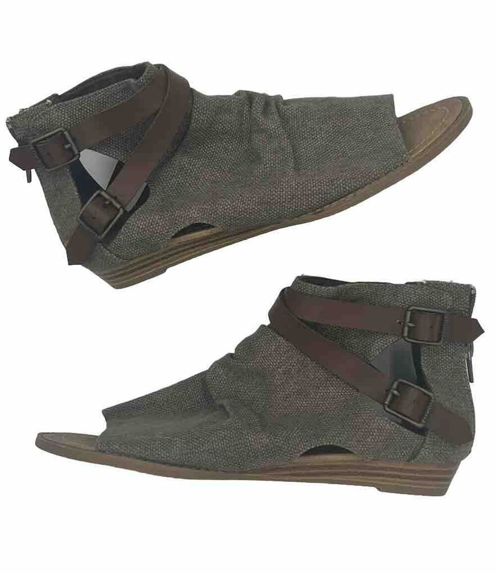 NEW Blowfish Malibu Womens Balla Sandals Open Toe Gladiators Gray Brown 8.5